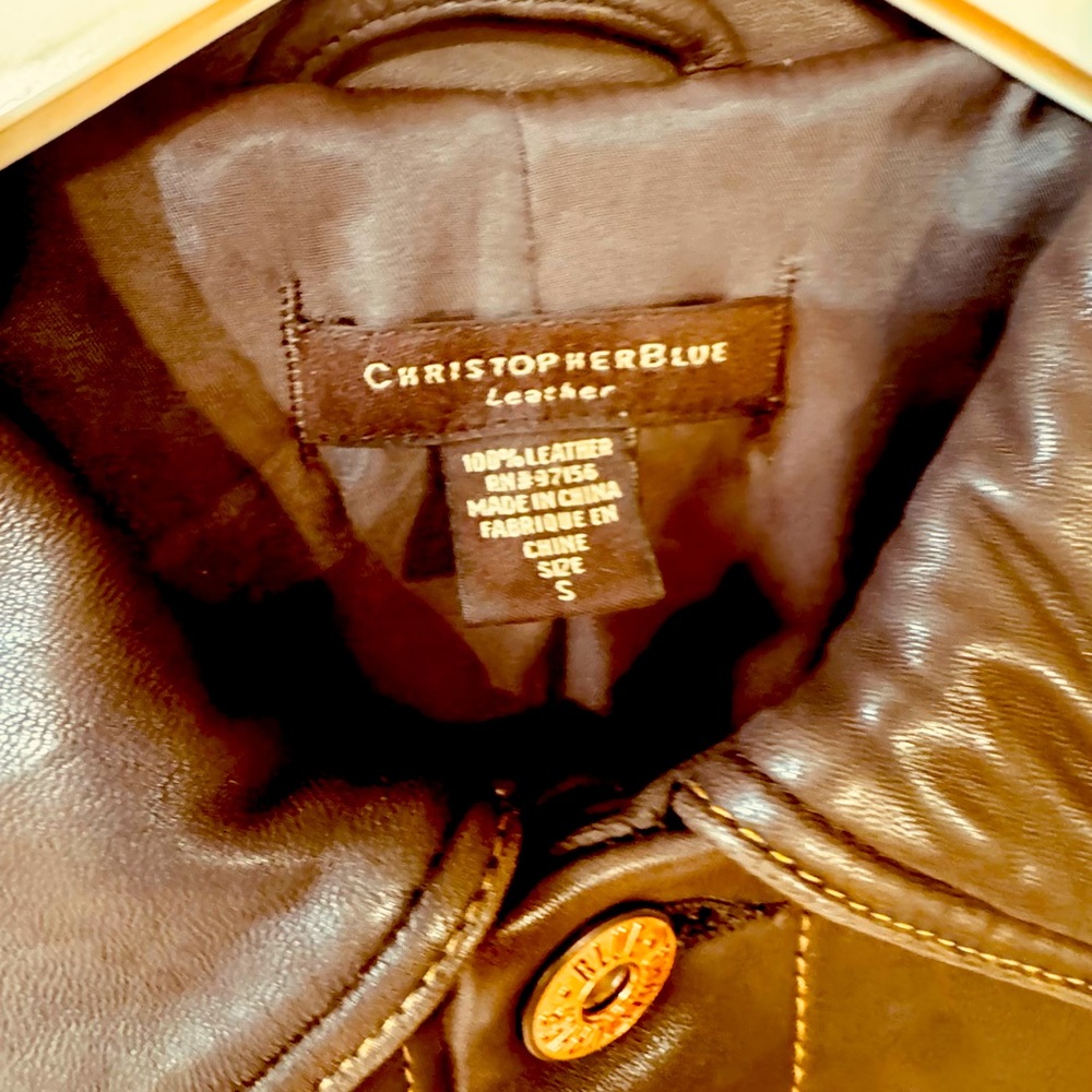 Christopher Blue Leather Jacket